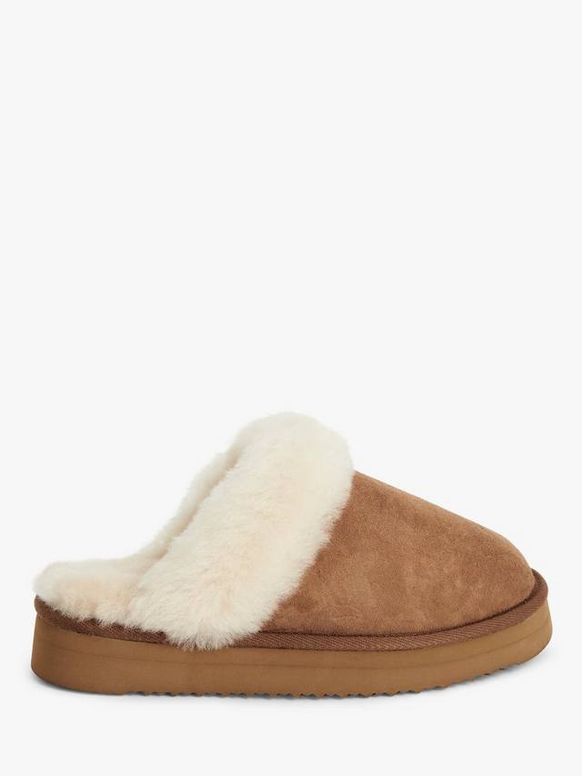 Sheepskin Platform Mule Slippers - Cozy and Stylish Footwear