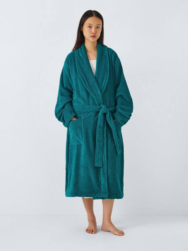 Egyptian Cotton Unisex Bathrobe - Luxurious and Absorbent Loungewear in Dark Teal