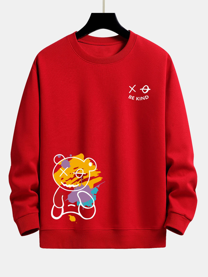 Graffiti Bear Print Relax Fit Sweatshirt