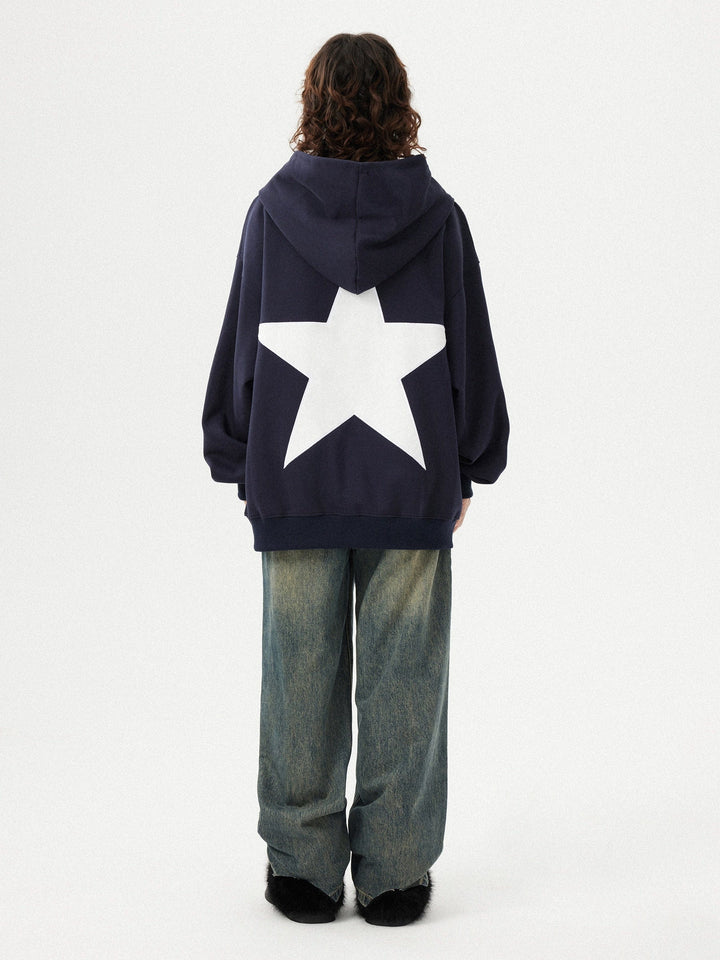 Star Color Contrast Hoodie - Stylish & Cozy Casual Wear