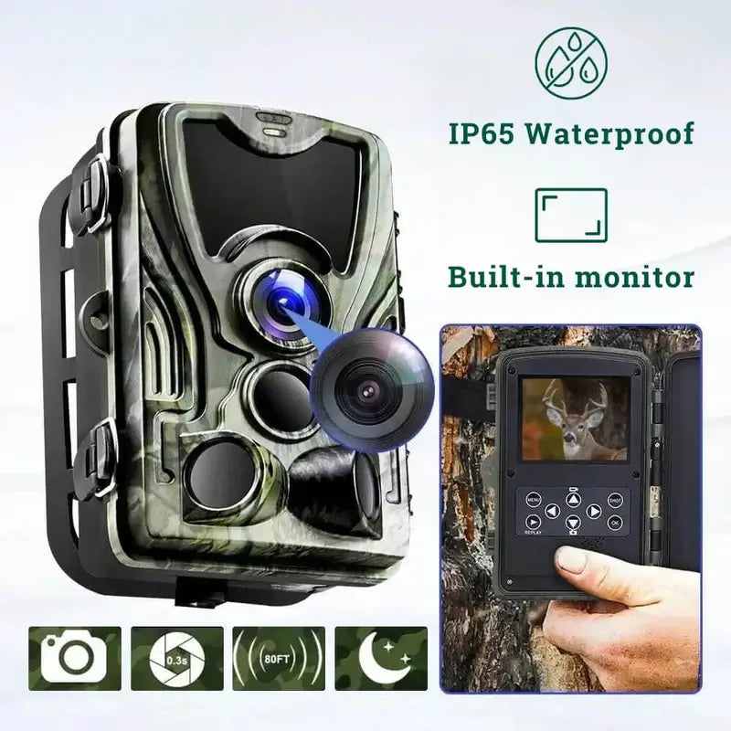 HD Night Vision Wildlife Camera - Outdoor Trail Camera for Animal Monitoring