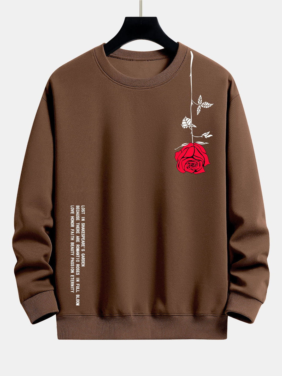 Slogan Rose Print Relax Fit Sweatshirt