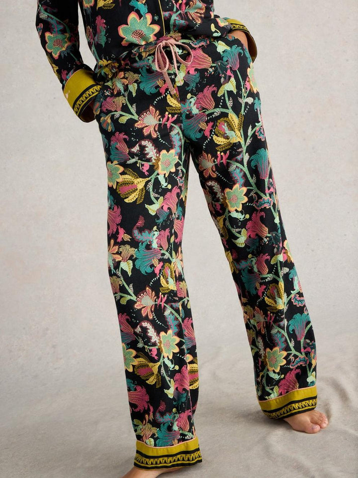 Pyjama Trousers with Contrast Cuffs - Soft and Comfortable Loungewear with Pockets