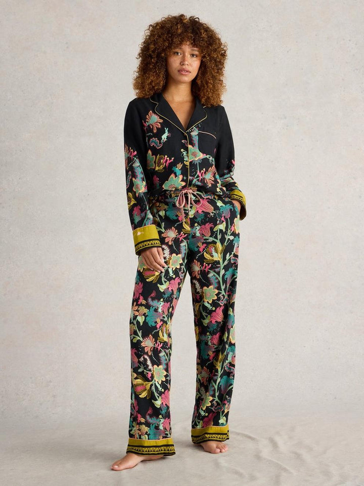 Pyjama Trousers with Contrast Cuffs - Soft and Comfortable Loungewear with Pockets