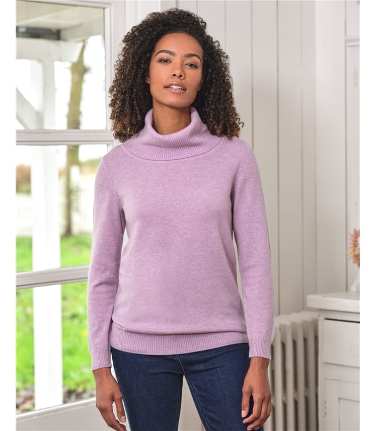 Cashmere and Merino Long Sleeve Cowl Neck Jumper - Soft and Luxurious Sweater