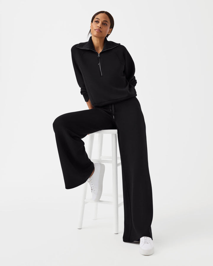 Spacer Fabric Wide Leg Pant - Comfortable & Stylish High-Waisted Loose Fit Trousers