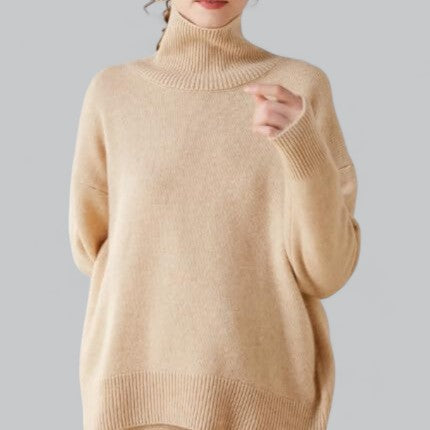 Women’s Classy Cashmere Sweater – Turtle Neck Pullover, Elegant & Soft Winter Wear