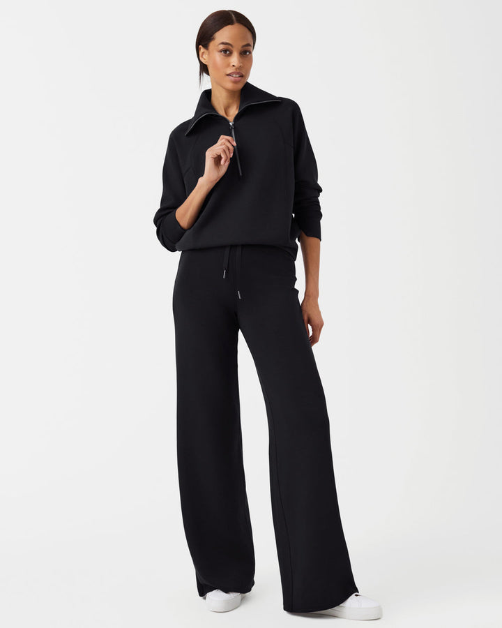 Spacer Fabric Wide Leg Pant - Comfortable & Stylish High-Waisted Loose Fit Trousers