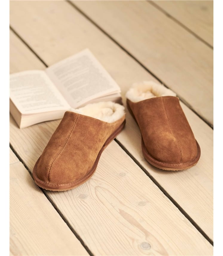 Suede & Sheepskin Mule - Cozy and Stylish Slip-On Slippers