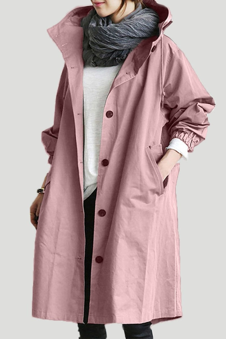 Waterproof Hooded Trench Coat – Stylish and Functional Rain Protection