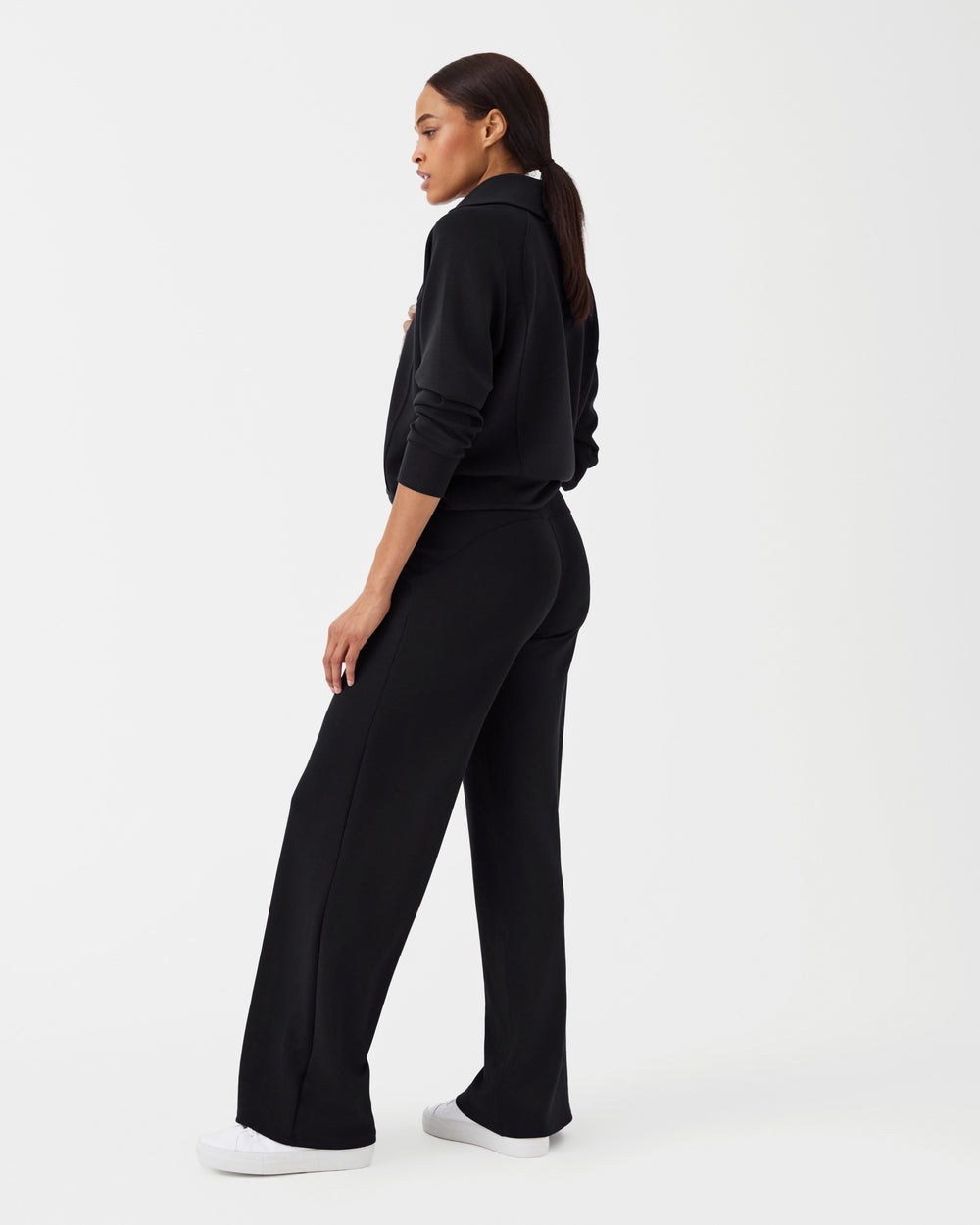 Spacer Fabric Wide Leg Pant - Comfortable & Stylish High-Waisted Loose Fit Trousers