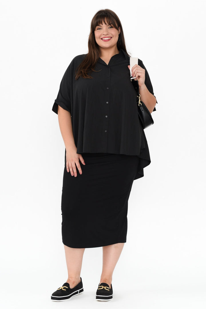 Black Bamboo Maxi Tube Skirt