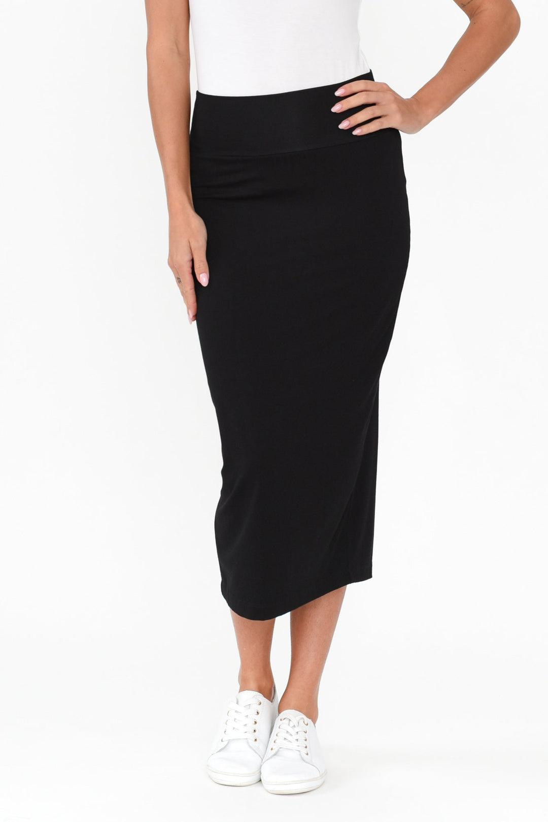 Black Bamboo Maxi Tube Skirt