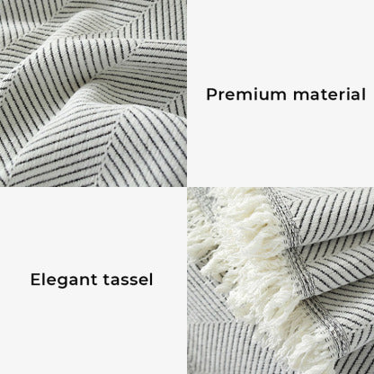 Chenille Herringbone Tassel Throw Blanket – Stylish Sofa Cover and Decor