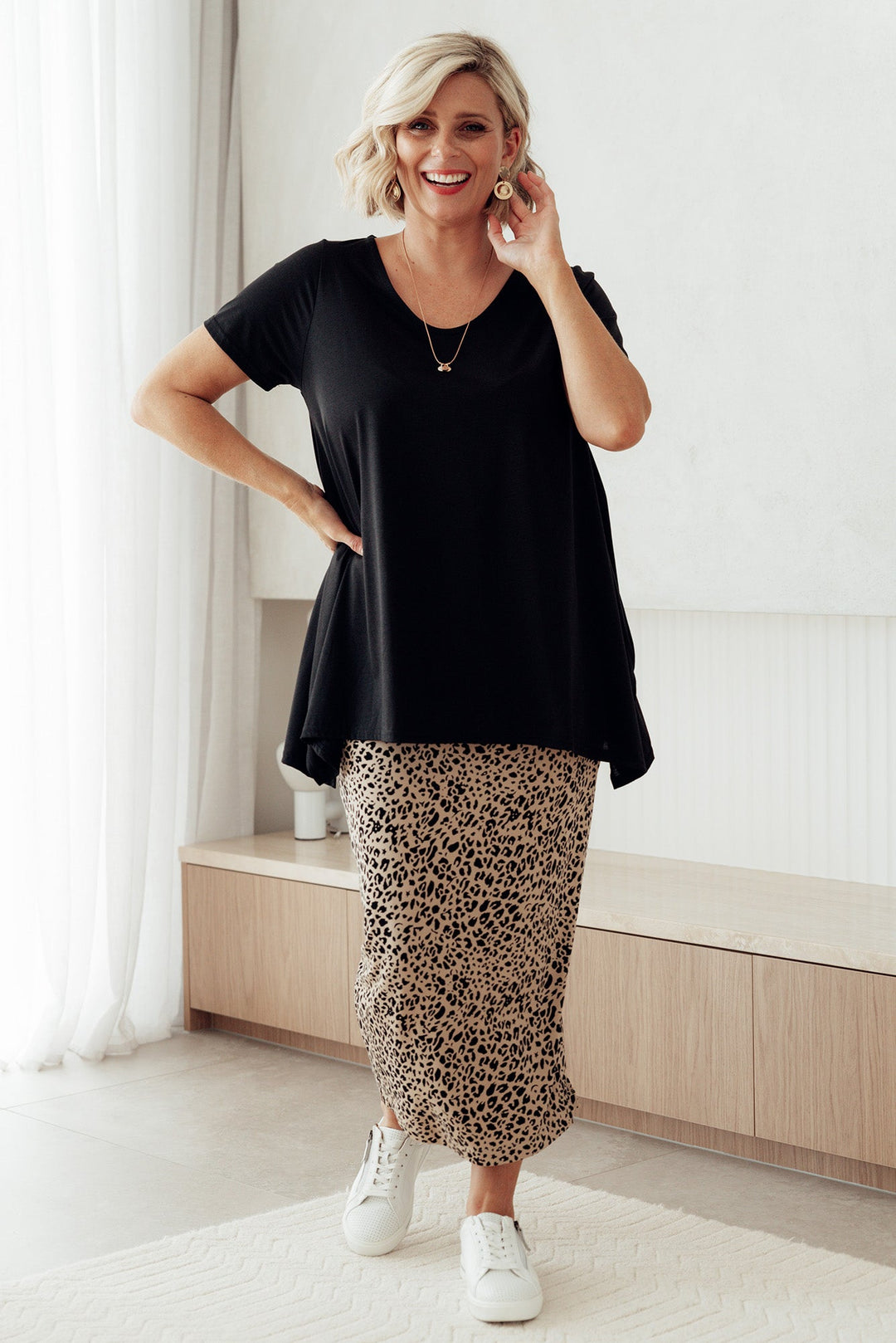 Leopard Bamboo Maxi Tube Skirt