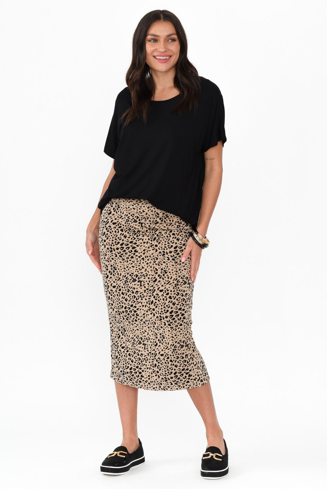 Leopard Bamboo Maxi Tube Skirt