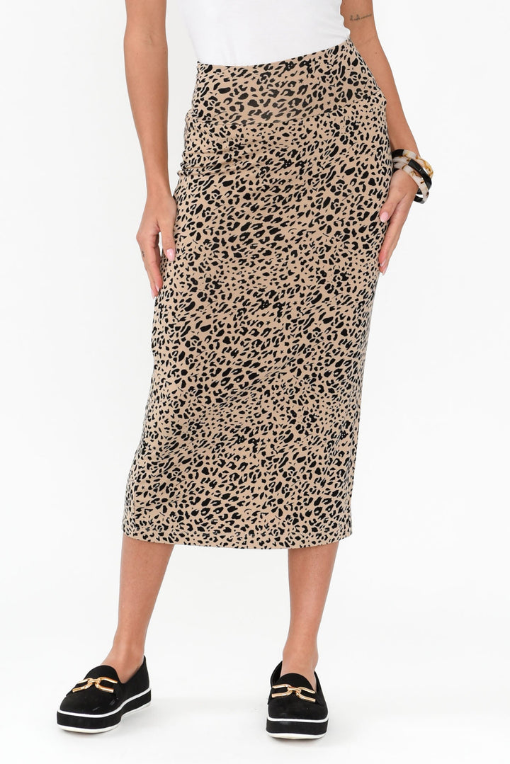 Leopard Bamboo Maxi Tube Skirt