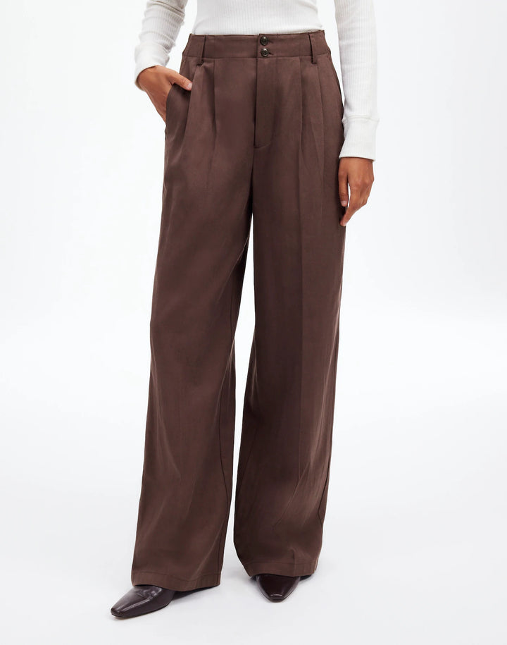 Wide-Leg Pant in Drapey Twill - Comfortable & Elegant Loose-Fit Trousers for Women