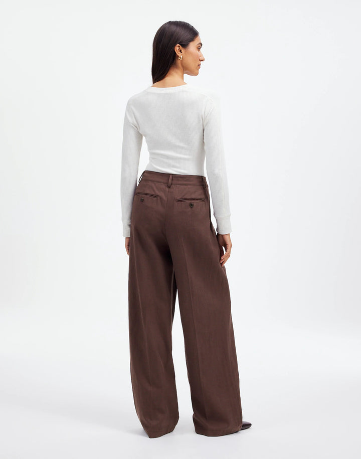 Wide-Leg Pant in Drapey Twill - Comfortable & Elegant Loose-Fit Trousers for Women