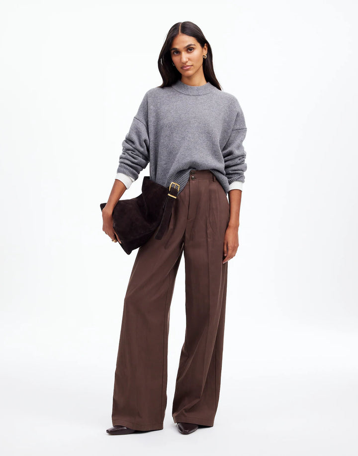 Wide-Leg Pant in Drapey Twill - Comfortable & Elegant Loose-Fit Trousers for Women