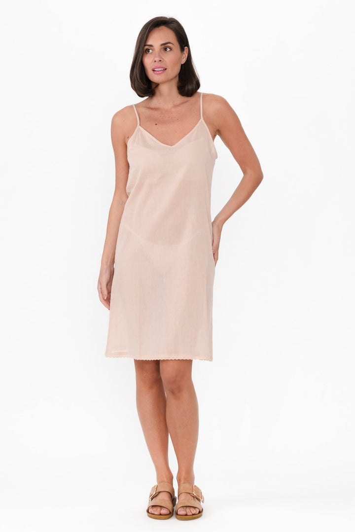 Nude Cotton Slip Dress