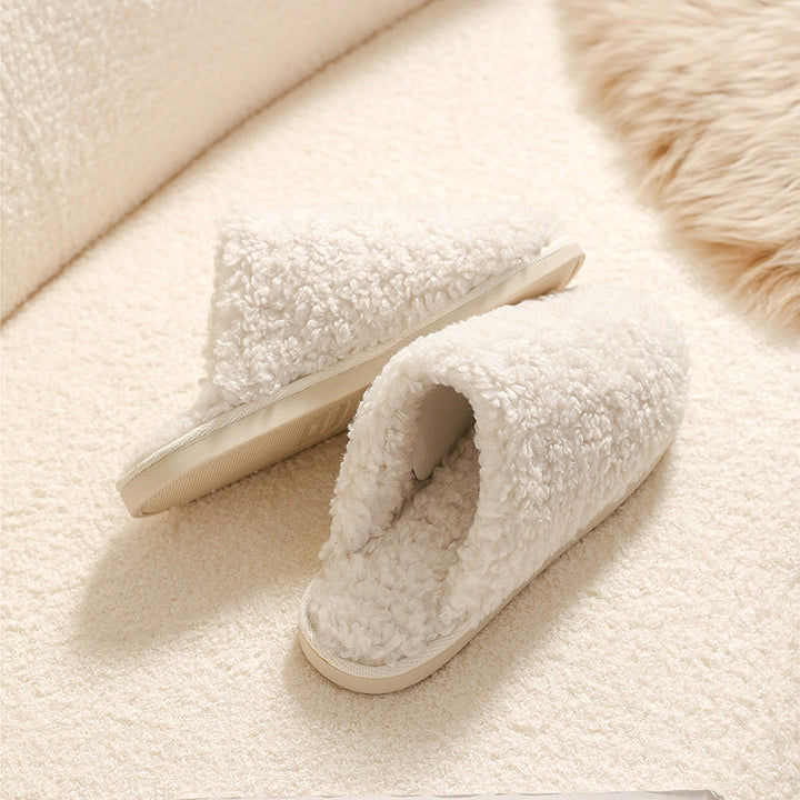 Lambskin Indoor Home Slippers - Thick Bottom, Non-Slip & Waterproof for Ultimate Comfort