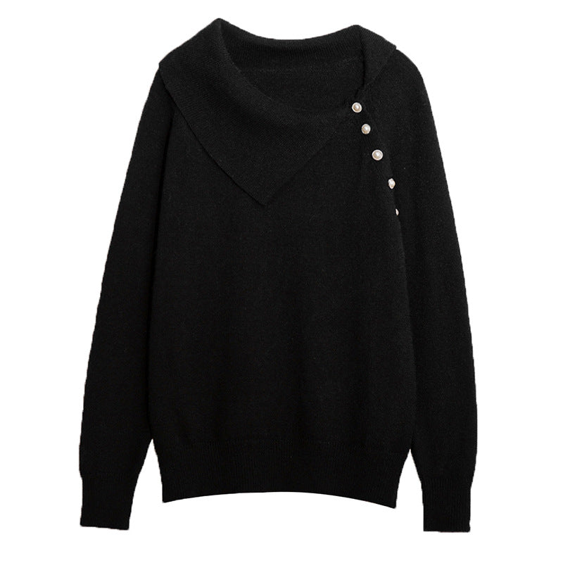 Elegant Envelope Neck Knit Jumper – Soft and Stylish Sweater for Any Occasion