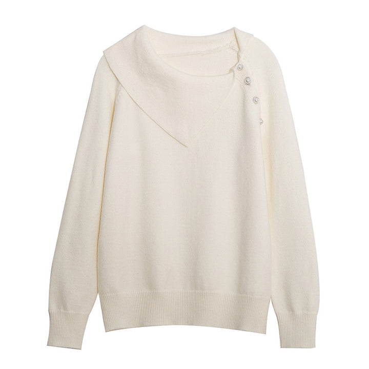 Elegant Envelope Neck Knit Jumper – Soft and Stylish Sweater for Any Occasion