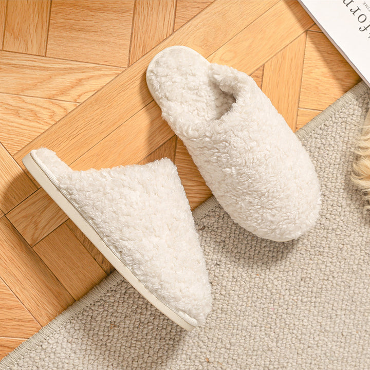 Lambskin Indoor Home Slippers - Thick Bottom, Non-Slip & Waterproof for Ultimate Comfort