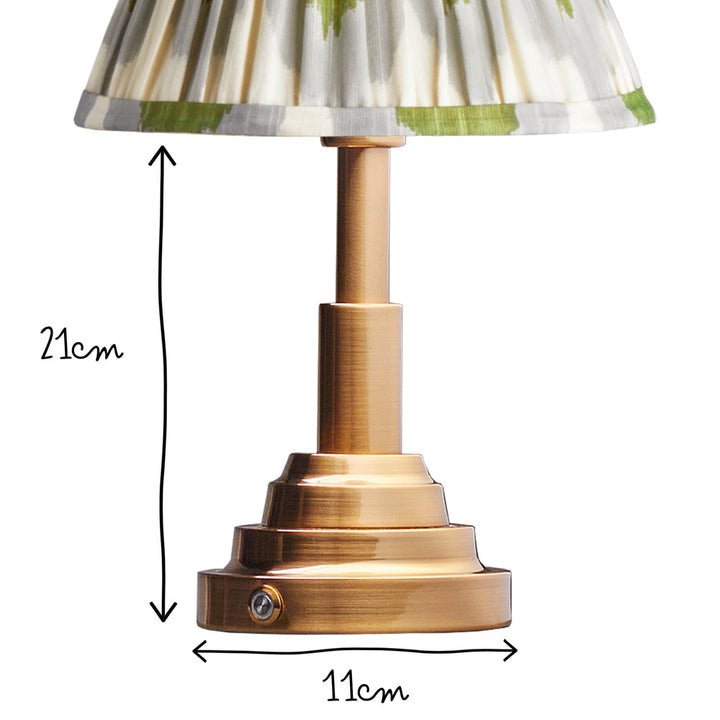 Rechargeable Table Lamp with Antiqued Brass Finish - Portable & Stylish Accent Lighting