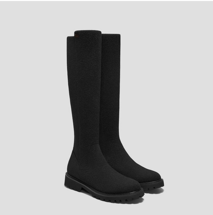 Women's Round-Toe Stretchy Wool Knee-High Boots for All-Day Comfort and Style