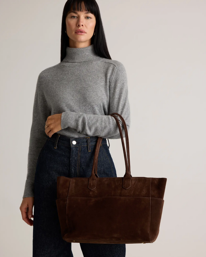 Suede Shopper Tote - Stylish & Spacious Suede Handbag for Everyday Use