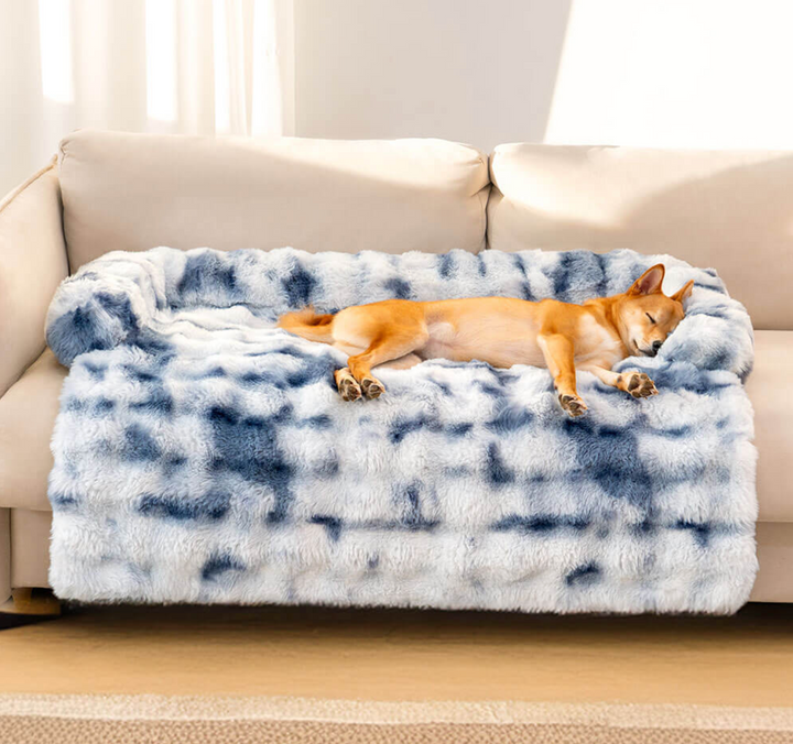 Fluffy Fuzzy Calming Dog Bed Sofa Protector – Cozy Pet Mat for Ultimate Relaxation