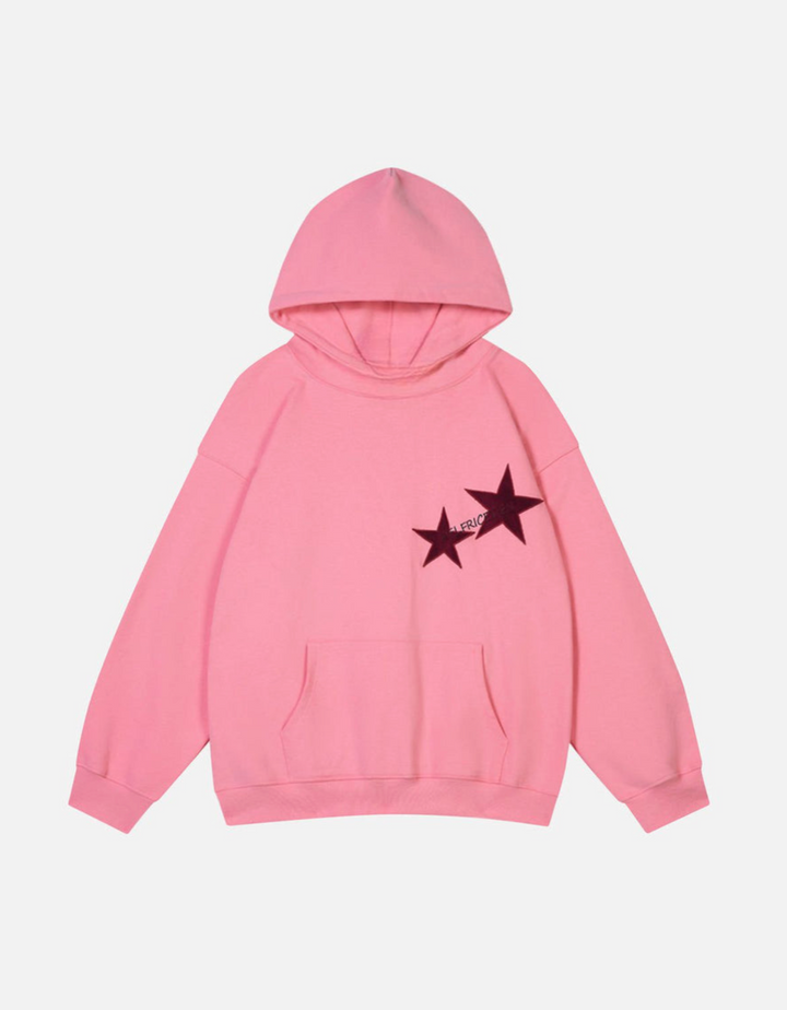 Star Color Contrast Hoodie - Stylish & Cozy Casual Wear