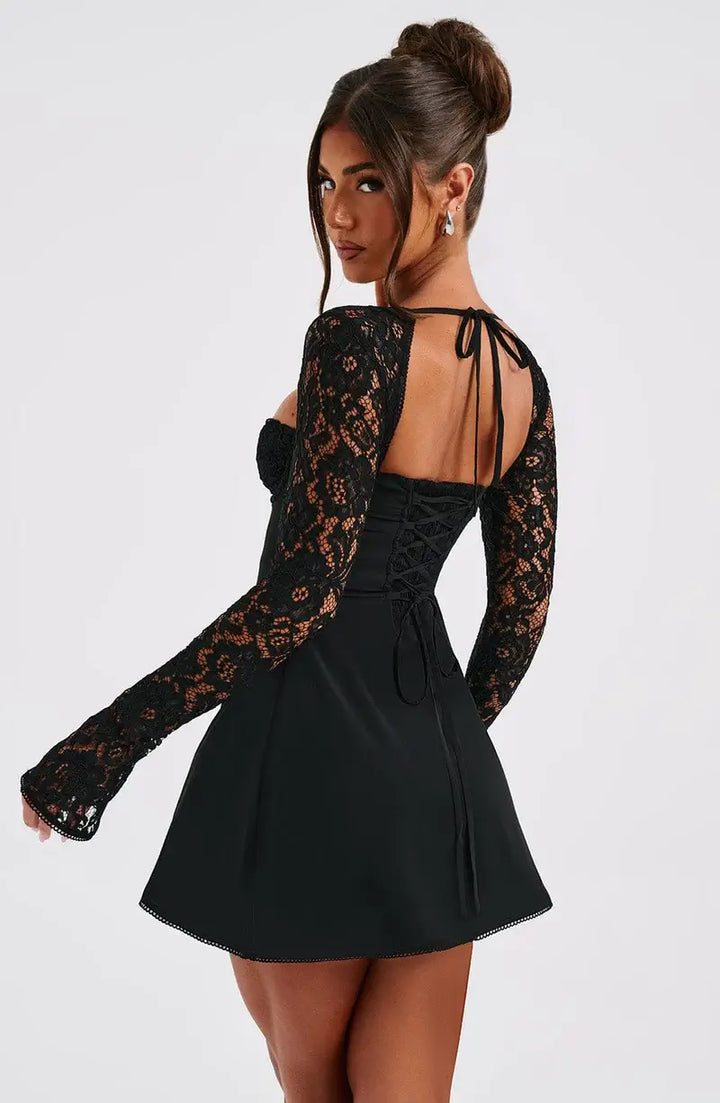 Louise Mini Dress with Lace Details – Elegant Women’s Party Wear, Stylish & Flattering Design