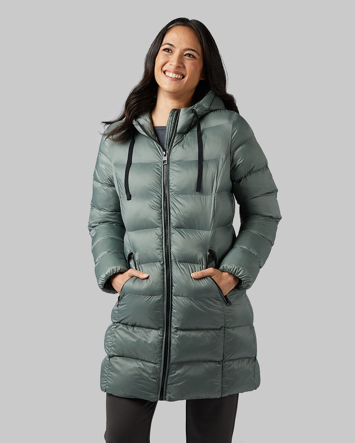 Women's Poly-Fill 3/4 Coat - Lightweight Warmth with Elegant Coverage