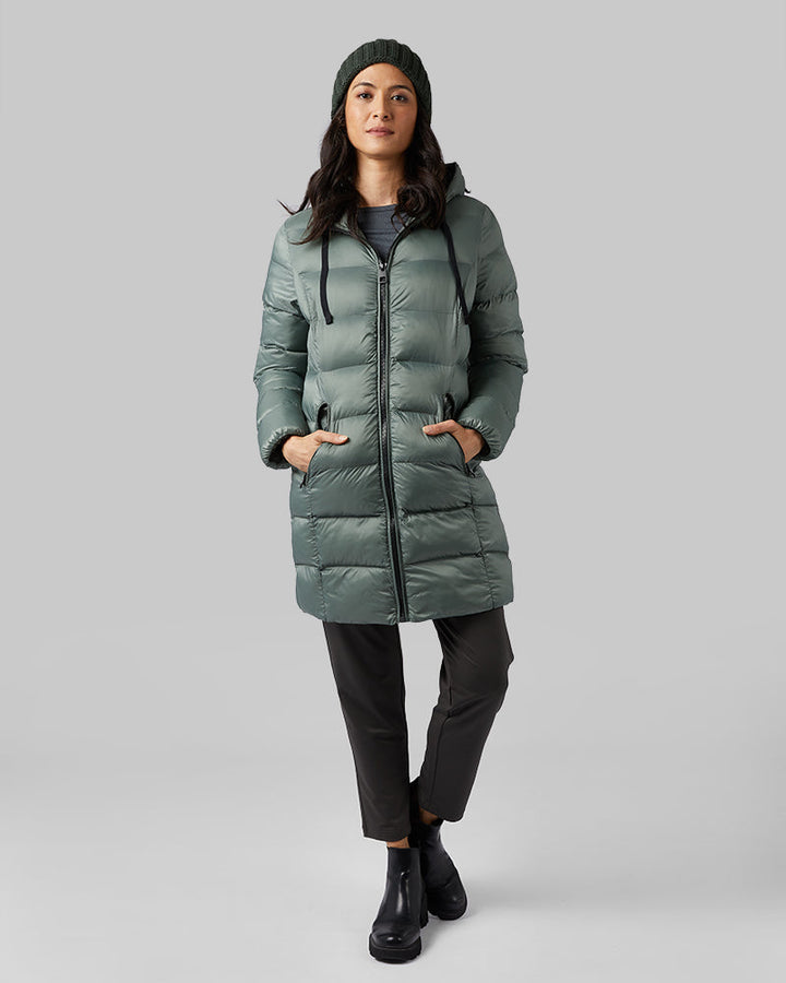 Women's Poly-Fill 3/4 Coat - Lightweight Warmth with Elegant Coverage