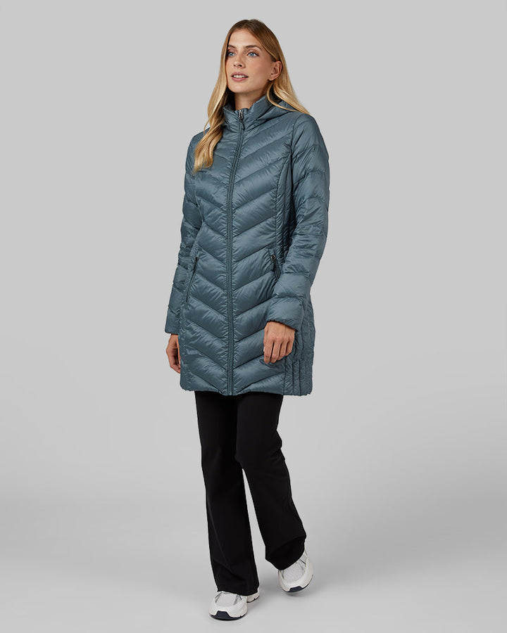 Women's Ultra-Light Down Packable 3/4 Jacket - Warmth and Portability for Any Adventure