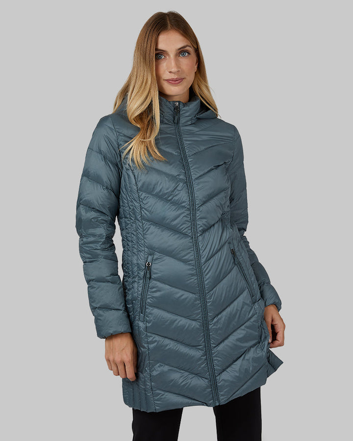 Women's Ultra-Light Down Packable 3/4 Jacket - Warmth and Portability for Any Adventure