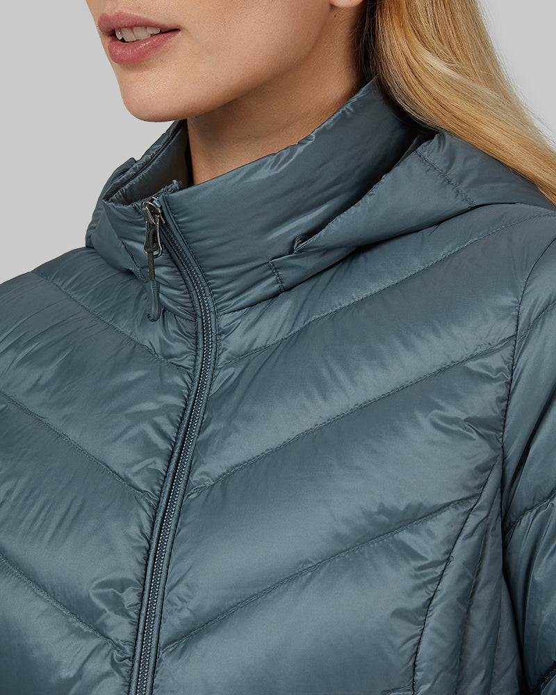 Women's Ultra-Light Down Packable 3/4 Jacket - Warmth and Portability for Any Adventure