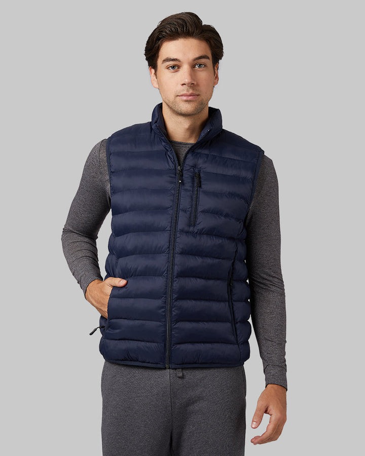 Men's Lightweight Poly-Fill Packable Vest - Sleek and Warm Travel Essential