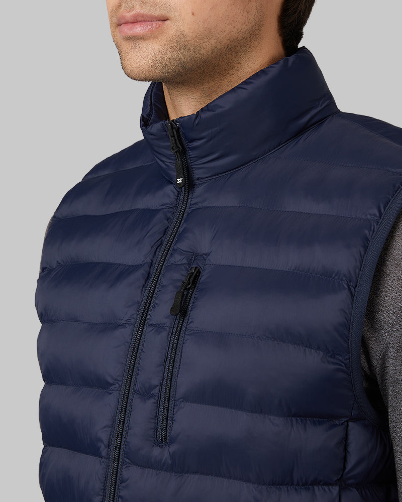 Men's Lightweight Poly-Fill Packable Vest - Sleek and Warm Travel Essential