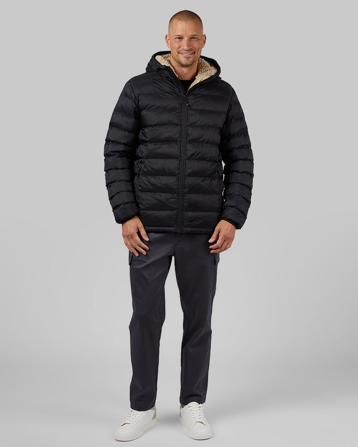 Men's Hooded Sherpa-Lined Jacket - Cozy Warmth with Rugged Style