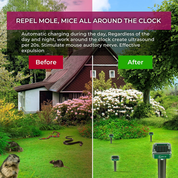 Solar-Powered Mouse, Mole & Rodent Repeller – Effective Pest Control for Gardens & Lawns