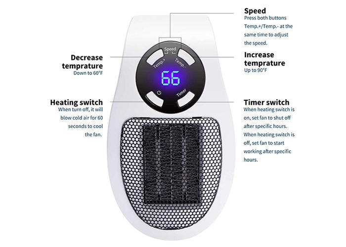 Top Heat Portable Heater - Compact Space Heater for Efficient Heating