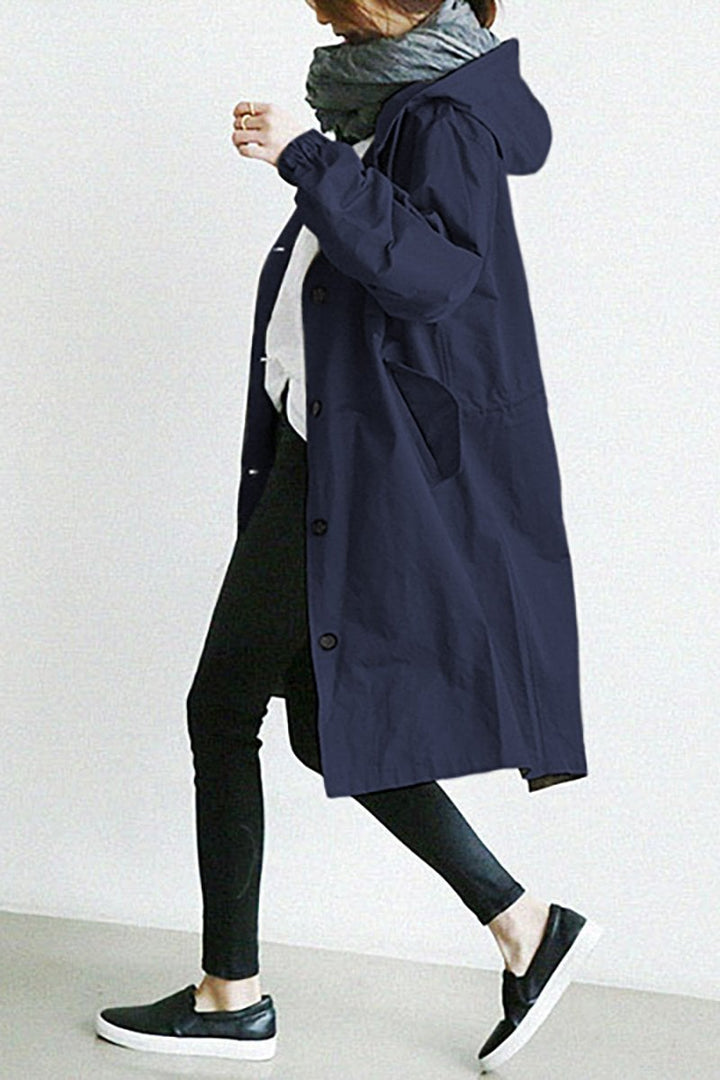 Waterproof Hooded Trench Coat – Stylish and Functional Rain Protection