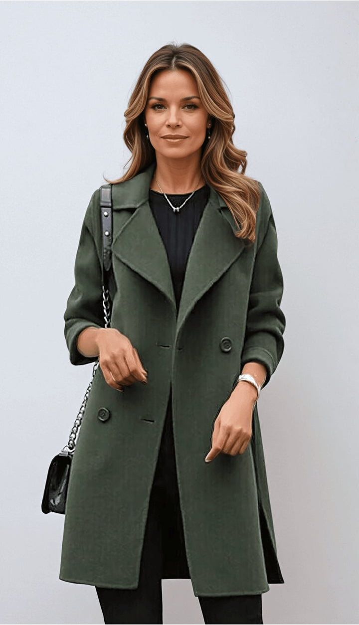 Classic Wool Blend Double-Breasted Coat - Elegant and Warm Outerwear for Winter