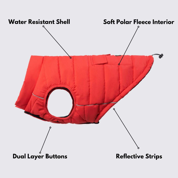 WarmShield Quilted Water-Resistant Dog Jacket – Cozy and Stylish Pet Coat