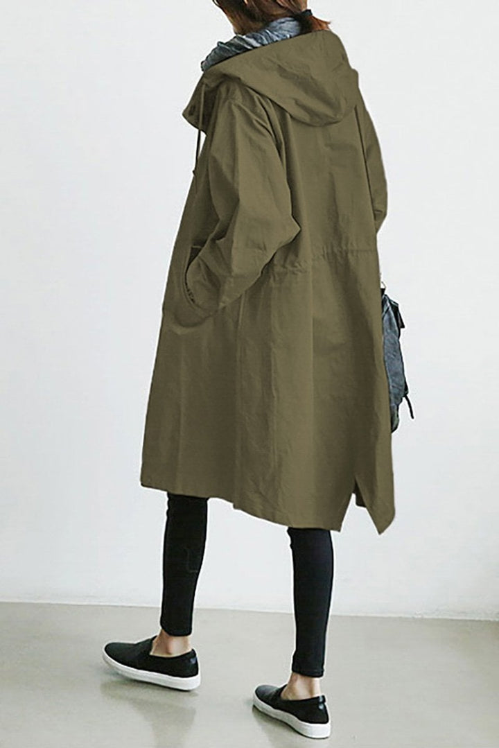 Waterproof Hooded Trench Coat – Stylish and Functional Rain Protection