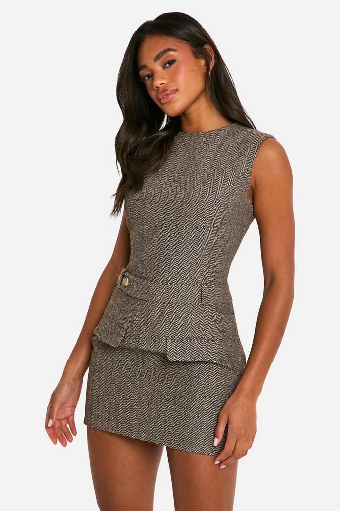 Chic Tweed Belted Mini Dress – Sophisticated Short Dress for Work or Casual Events